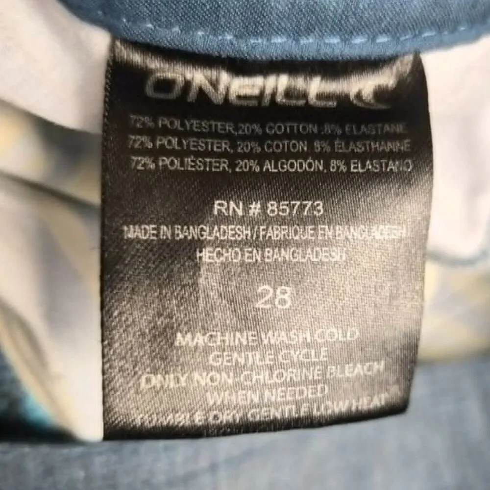 O'Neill Hyperfreak Canopy Sand Capitol Boardshorts Men 28 Blue Tropical Stretch
